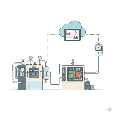 Illustration of a refrigerator unit