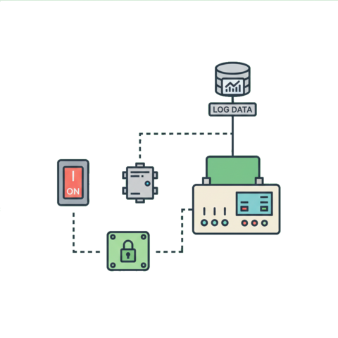 Illustration of a refrigerator unit