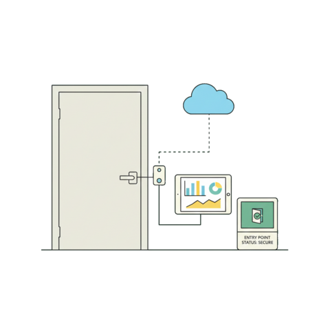 Illustration of a refrigerator unit