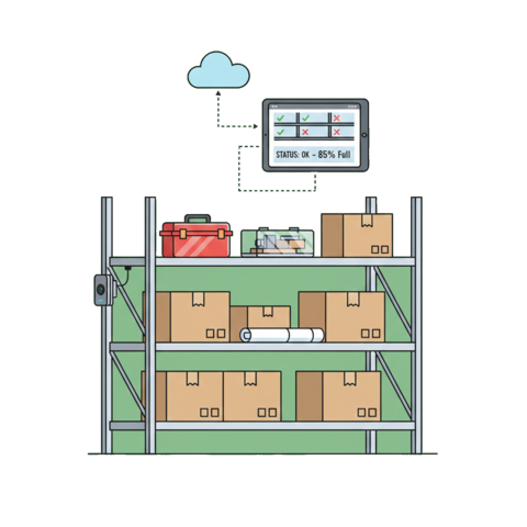 Illustration of a refrigerator unit