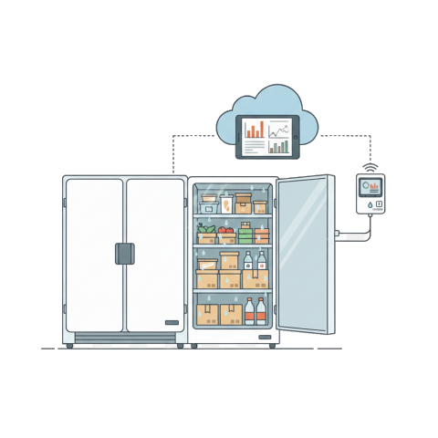 Illustration of a refrigerator unit